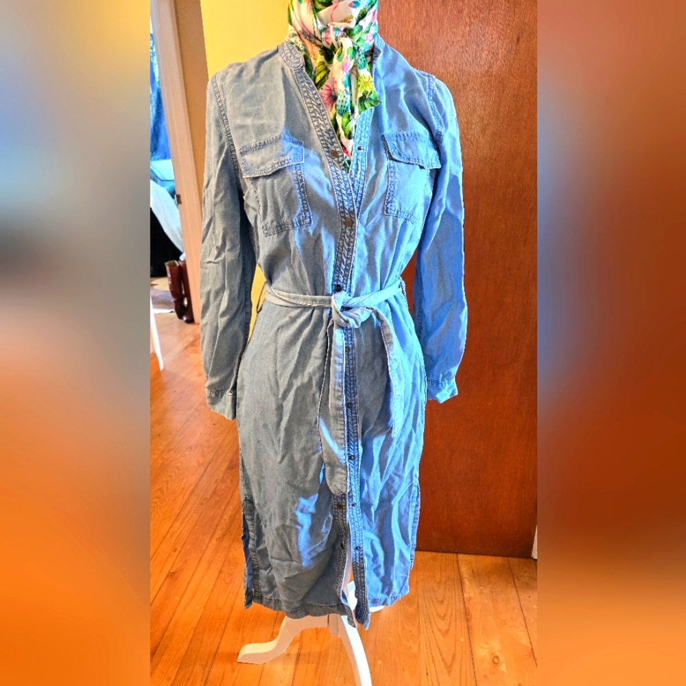 Denim Shirt Dress with pockets